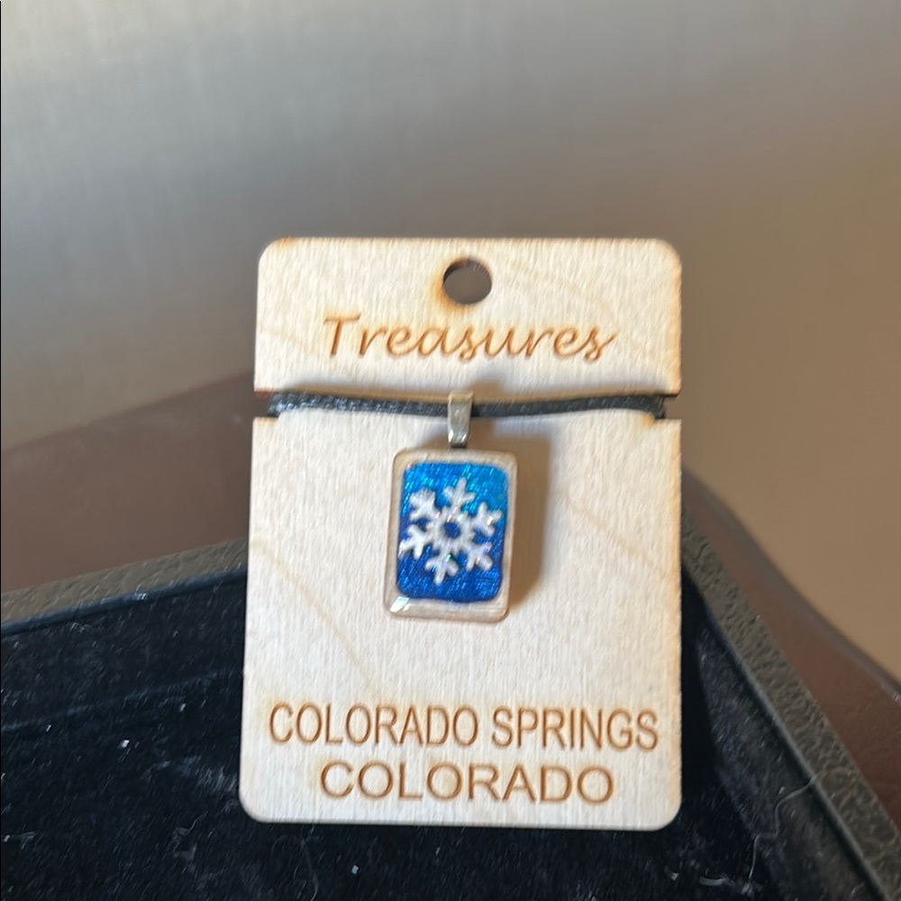 Blue Snowflake Pendant Necklace
